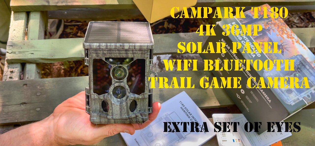 Campark T180 4K 36MP Solar Panel WiFi Bluetooth Trail Game Camera