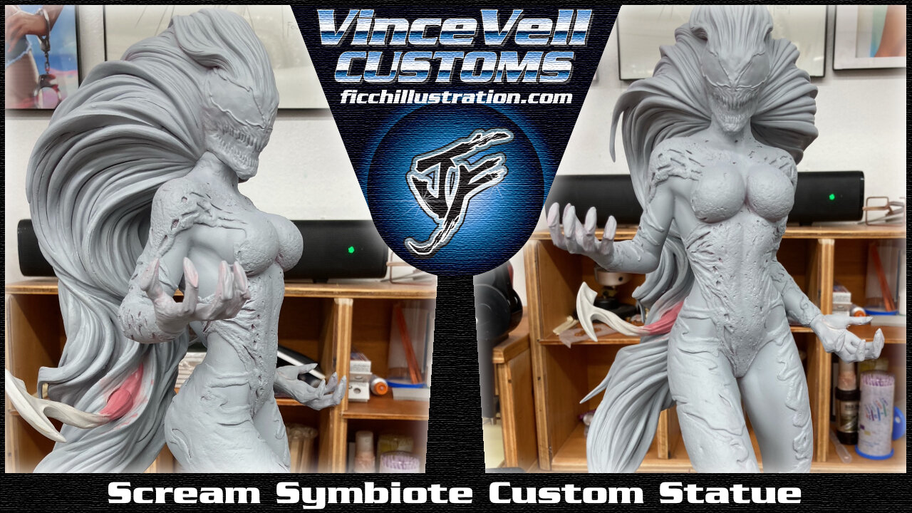 Scream Symbiot Custom Statue from Sideshow Black Widow