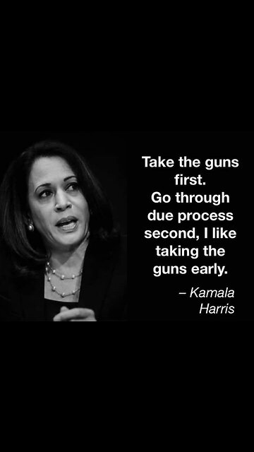 US Constitution, “Gun ownership is to protect civilians from Tyrants like You Kamala.” See link