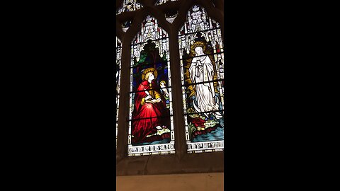 Painted windows in catholic church