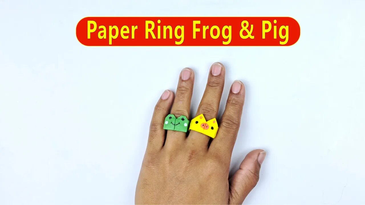 How to Make Origami Paper Ring Frog & Pig/DIY Easy Paper Crafts