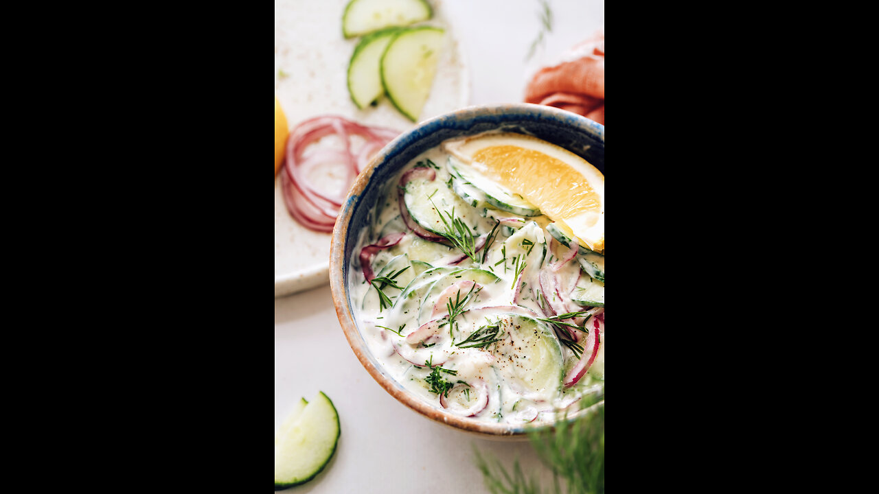 Herby warm cucumbers with lemon