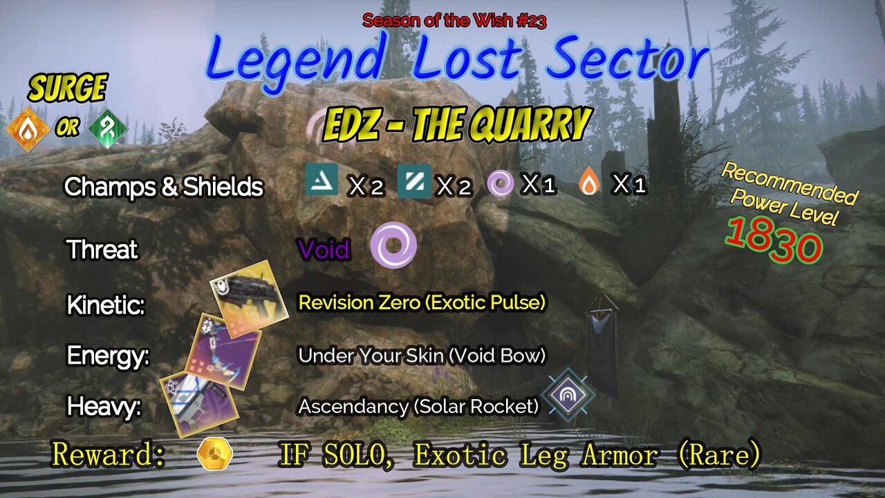 Destiny 2 Legend Lost Sector: EDZ - The Quarry on my Solar Warlock 12-19-23