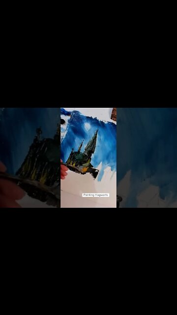 Hogwarts Castle #harrypotter #paletteknife #hogwarts #shorts