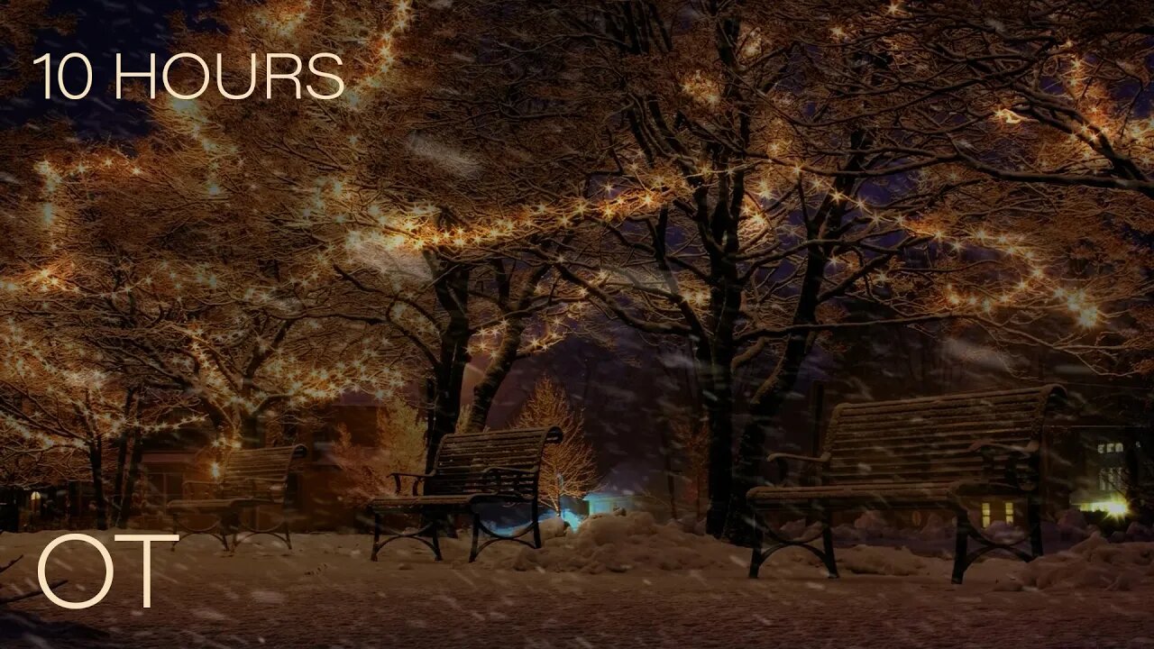 A Christmas Blizzard in the Park | Blowing Snow & Winter Wind Ambience | Relax | Study | Sleep