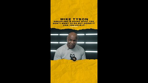 @miketyson Discipline is doing what you don’t want to do but doing it like you love it