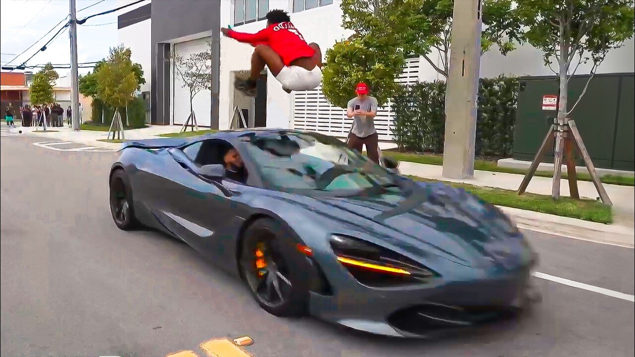 iShowSpeed Jumps Over A MCLAREN Live On Stream..