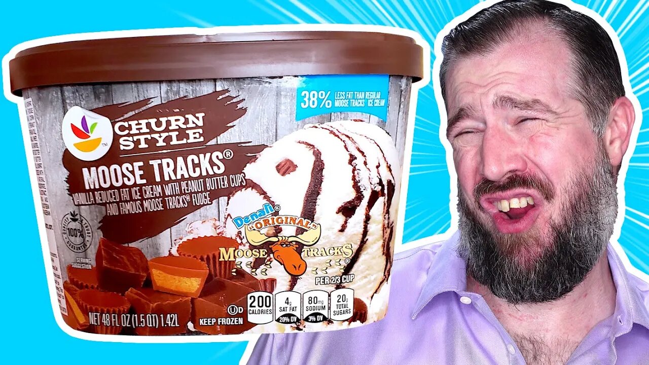 Stop & Shop Moose Tracks Churn Style Ice Cream | Denali Original W/ Peanut Butter Cups & Fudge