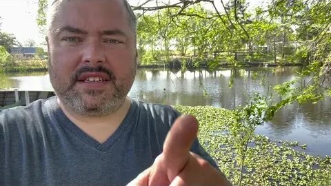 Trying a new camera mount while harvesting water hyacinth