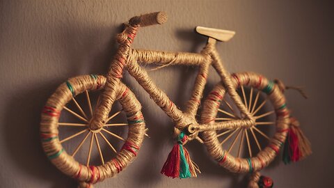 Jute Thread Bicycle Craft for Home Decoration