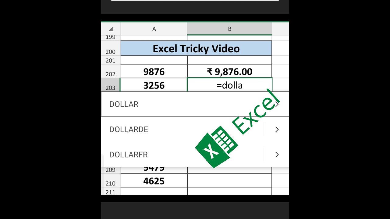 Excel Advance Trick Video #dollar