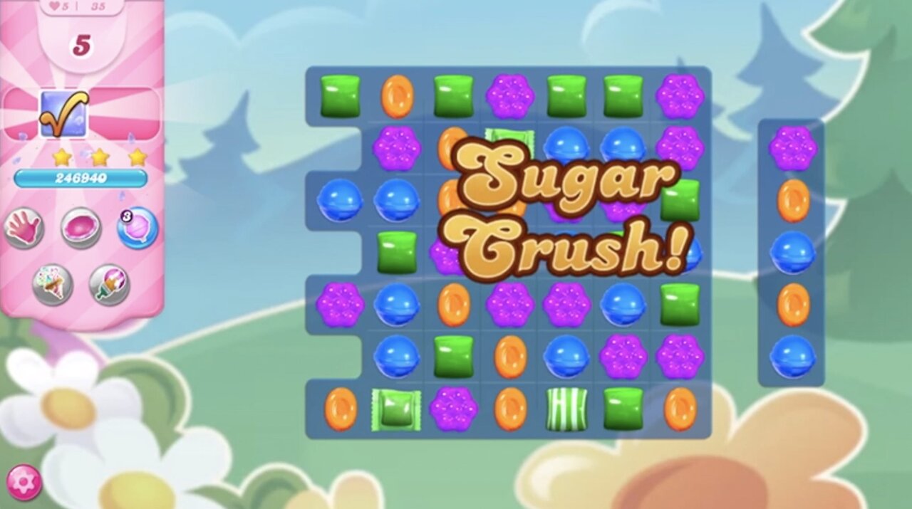 Candy Crush Saga | Level 35 | NO BOOSTERS | 3 STARS | PASSED ON FIRST TRY! | 329400 🦄