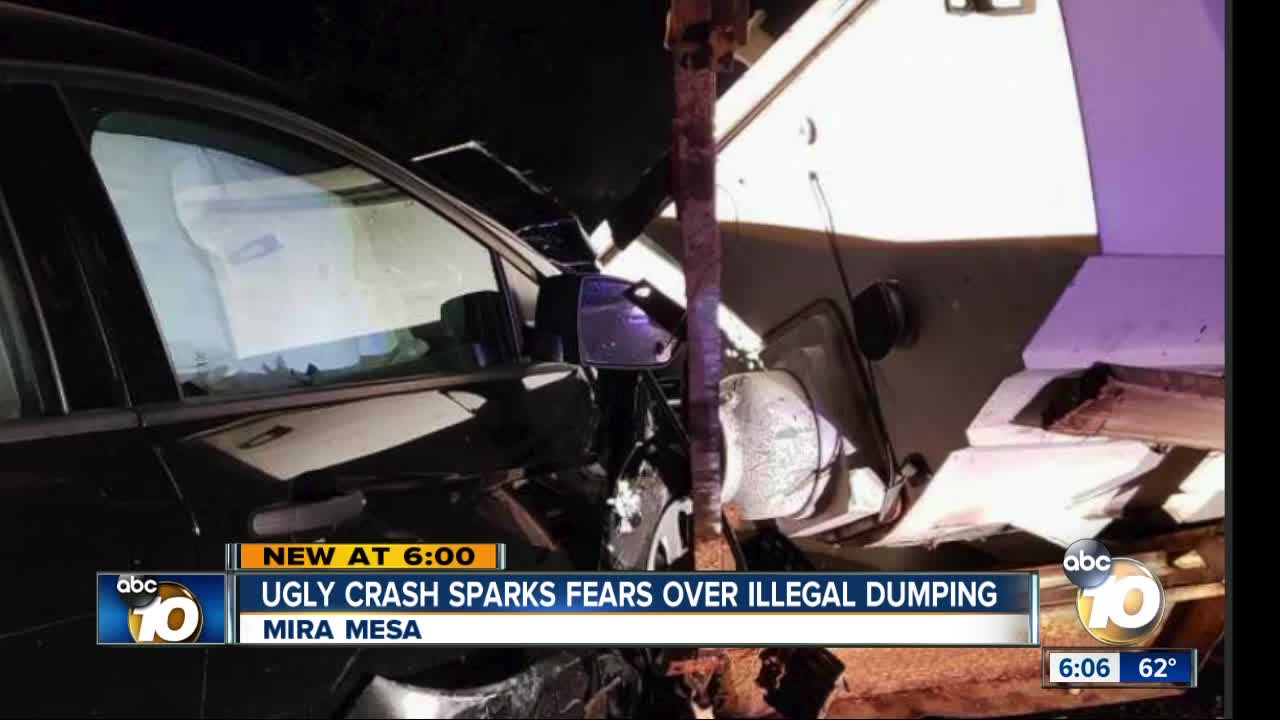 Ugly Mira Mesa crash sparks fears over illegal dumping