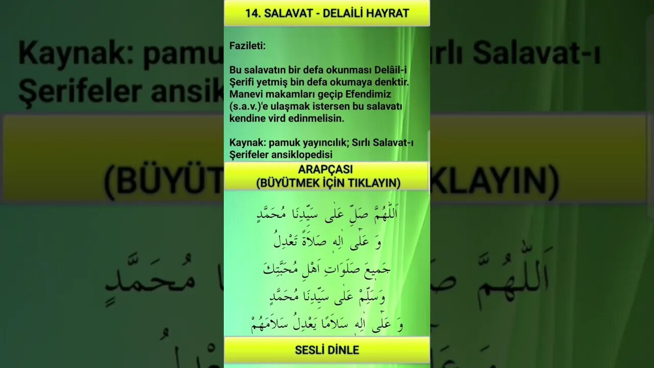SALAVAT-I ŞERİFELER (14. SALAVAT -sesli)