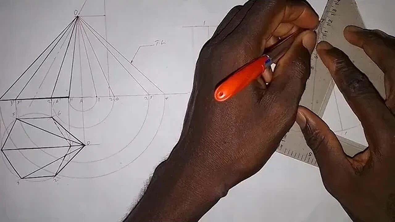 Finding True Lengths and Construction an Oblique Hexagonal Pyramid Pattern