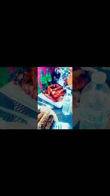 cookout time - with lobster tails & corn.. #shorts #cookout