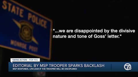 Calls for MSP trooper's resignation after controversial editorial is published