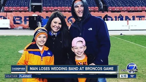 Family asking for help finding engraved wedding band lost at Sunday's Broncos game
