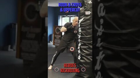 Heroes Training Center | Kickboxing & MMA "How To Double Up" Hook & Cross & Uppercut BH | #Shorts