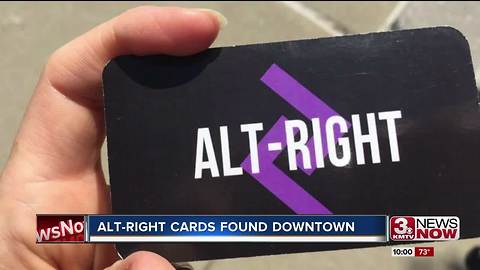 Alt-right group spreads swastika laden cards downtown