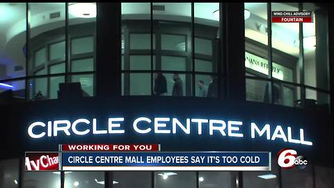 Circle Centre Mall customers, workers forced to bundle up