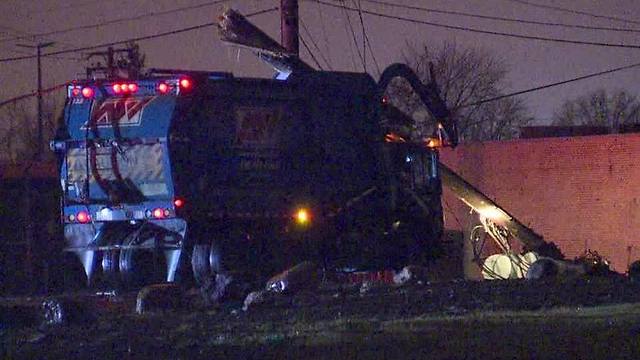 Trash truck causes power outage