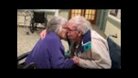 Couple Married 70 Years Can’t Stop Hugging And Kissing When They're Finally Reunited Again