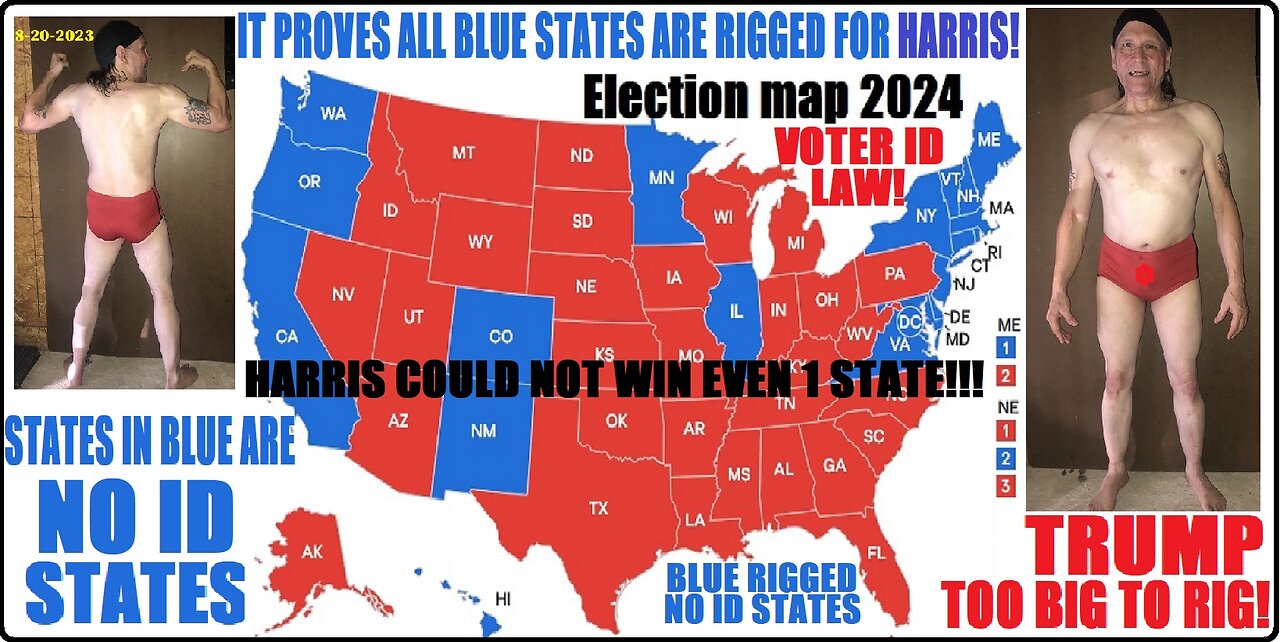 The 2024 Election end MAP! it was rigged with NO ID so Kamala Harris Illgales could vote!