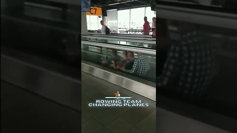 Olympic Rowing Team Changes Planes At The Airport