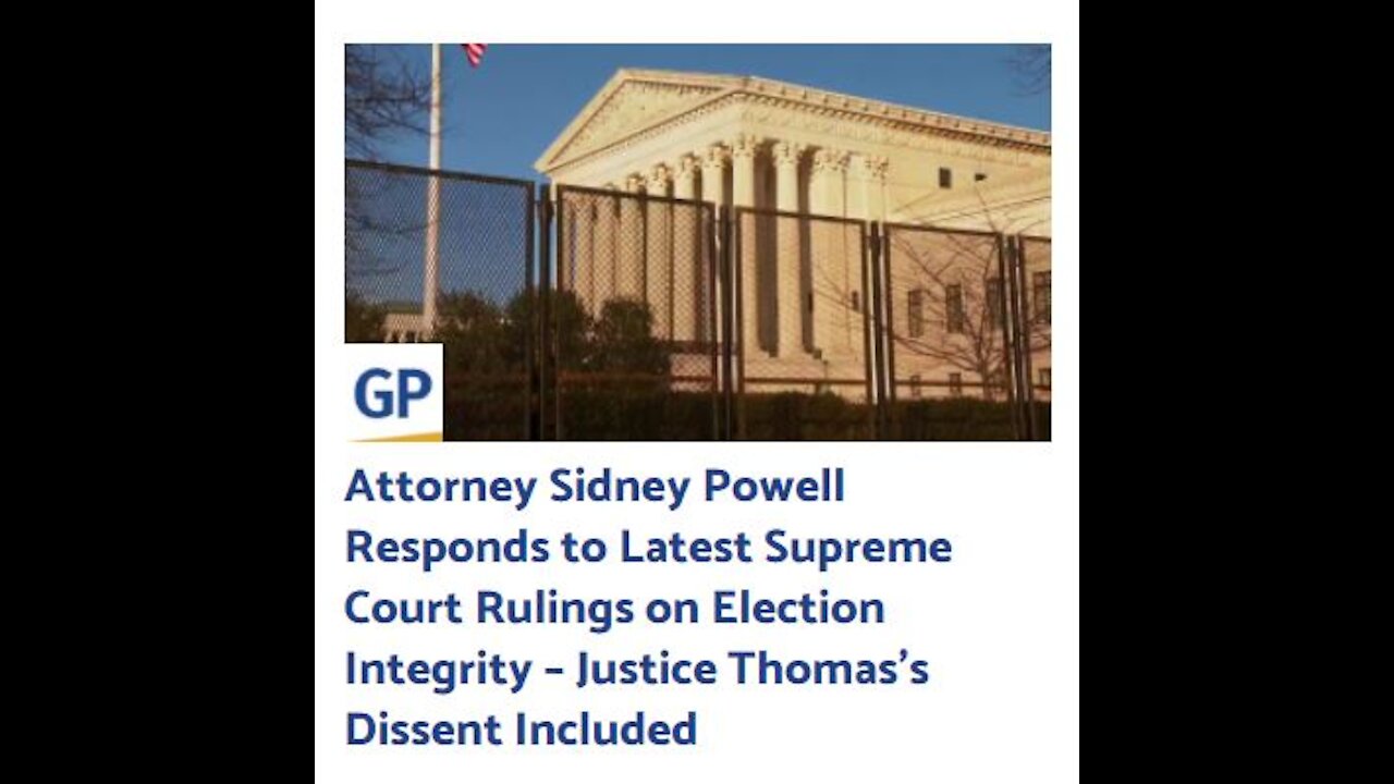 Attorney Sidney Powell Responds to Latest Supreme Court Rulings on Election Integrity