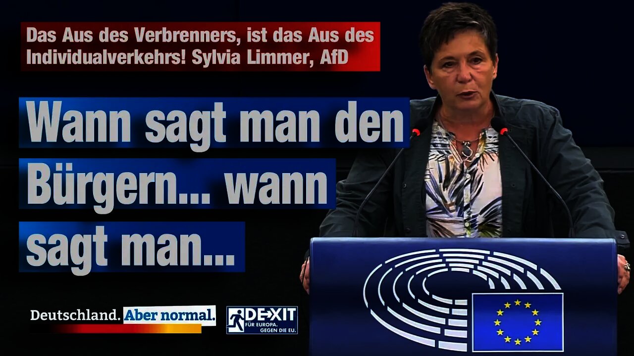 Das Aus des Verbrenners, ist das Aus des Individualverkehrs! Sylvia Limmer, AfD