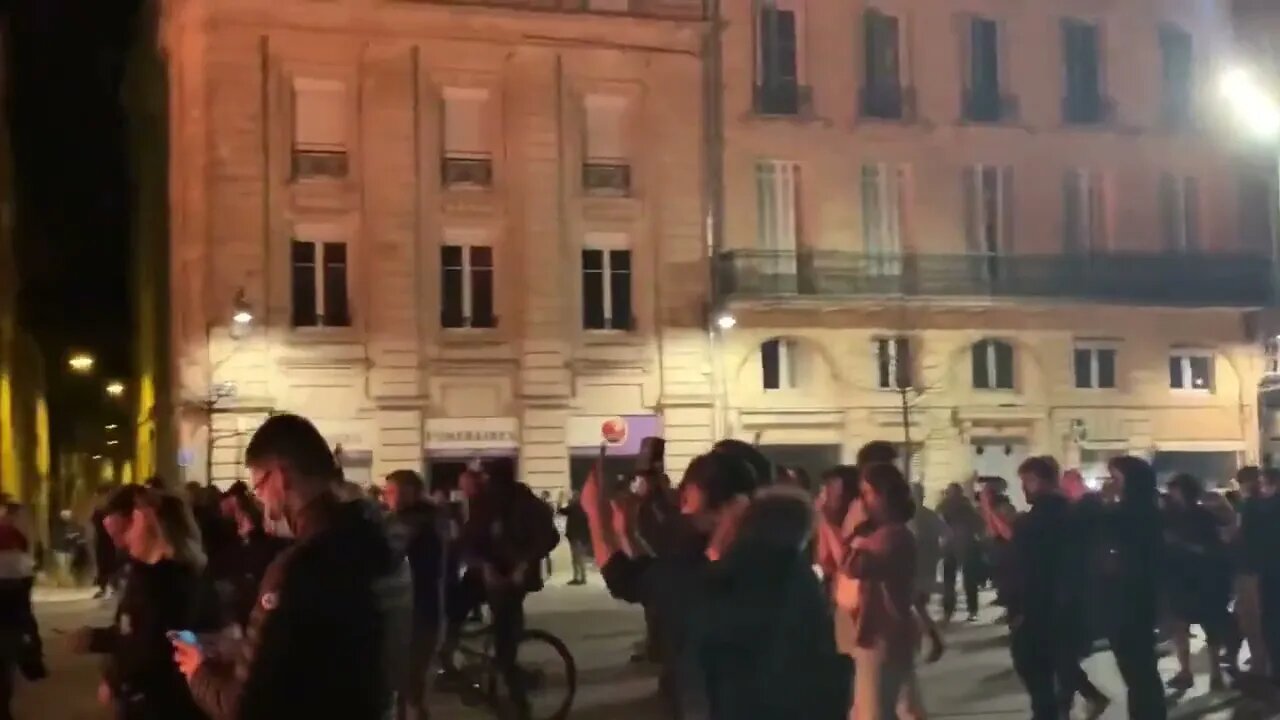 Bordeaux town hall set on fire in France pension protests.