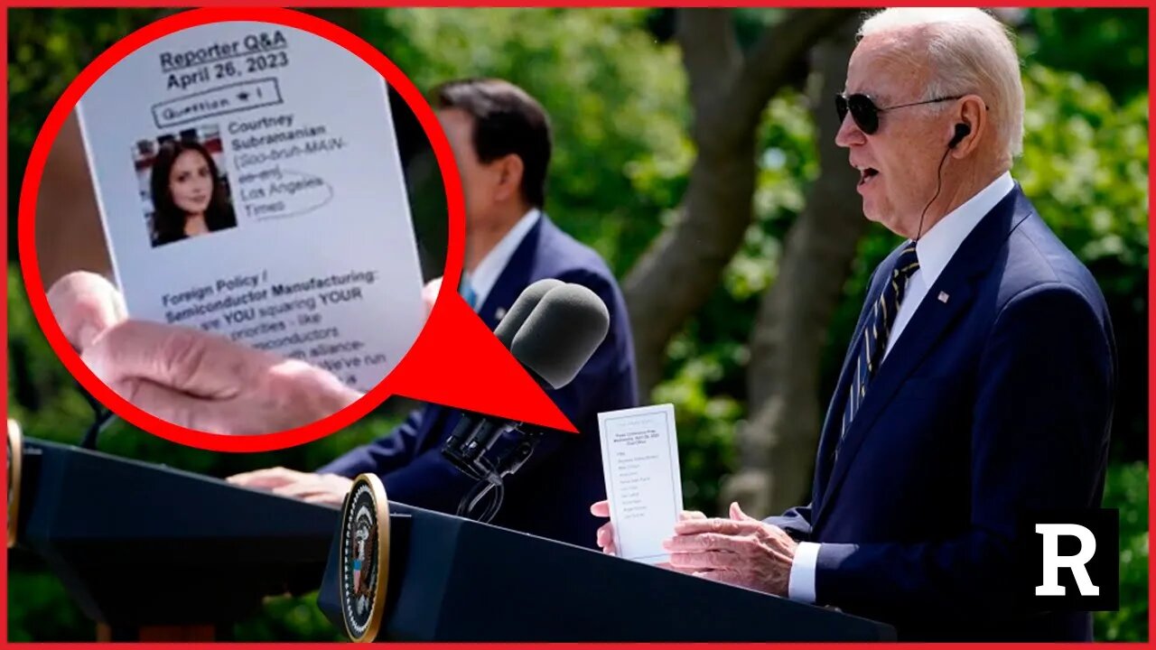 Biden CAUGHT red handed with a reporter cheat sheet, getting questions ahead of time | Redacted News