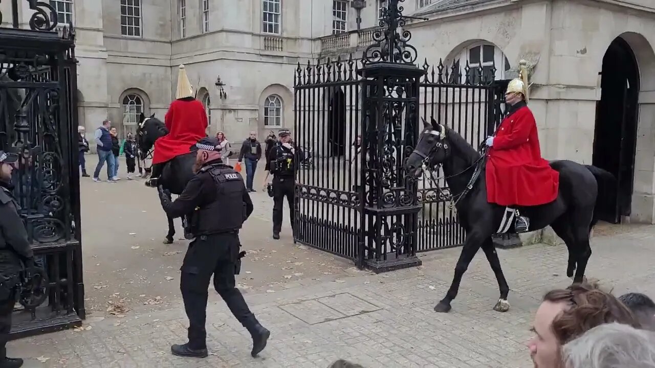 police order the kings guards inside protest coming #horseguardsparade