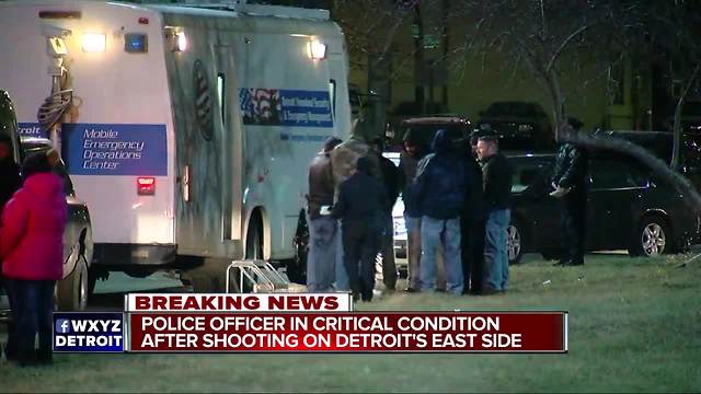 Detroit police officer in critical condition following shooting