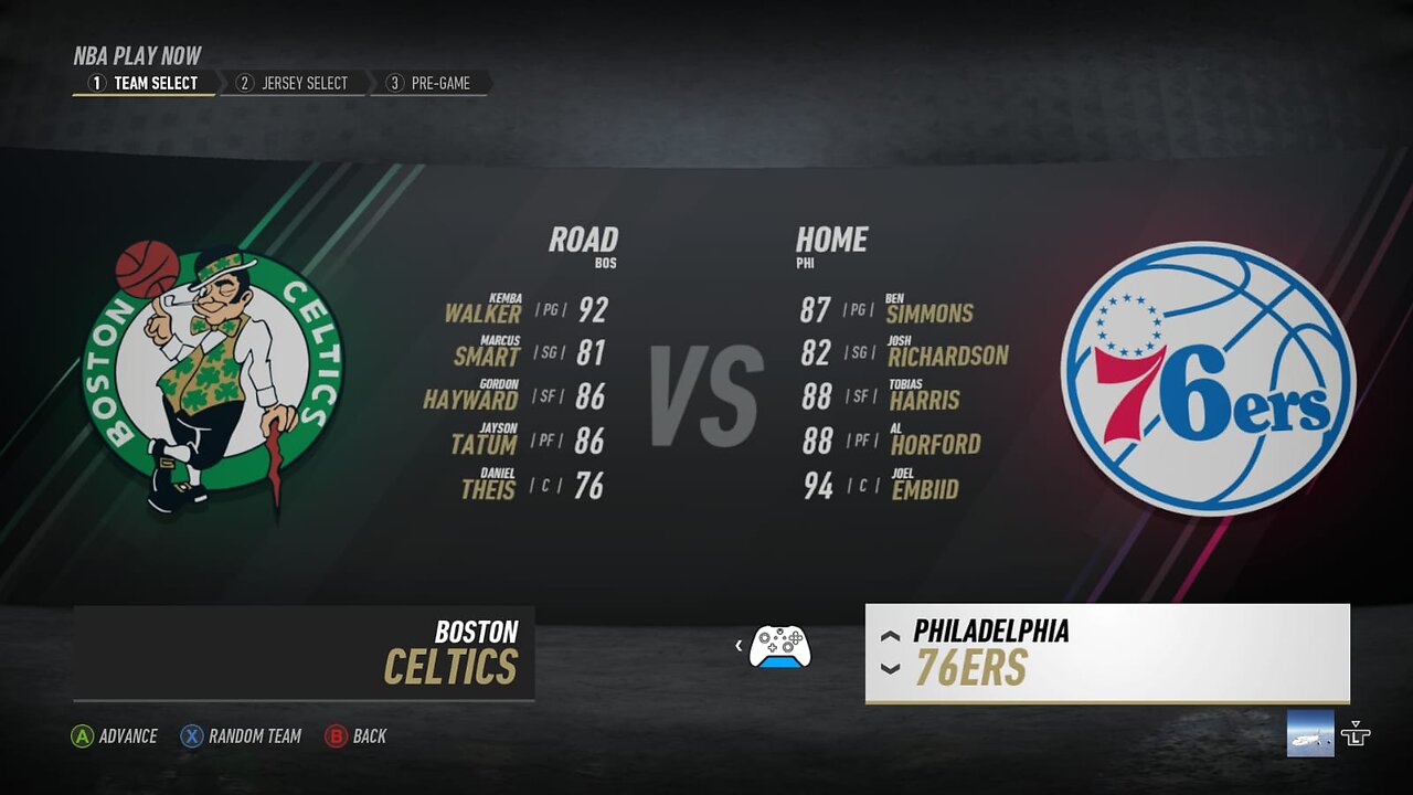 🏀NBA Live Season - Week 1 - Boston Celtics (Road) VS (Home) Philadelphia 76ers - XBOX SERIES S - Difficult Level: Pro