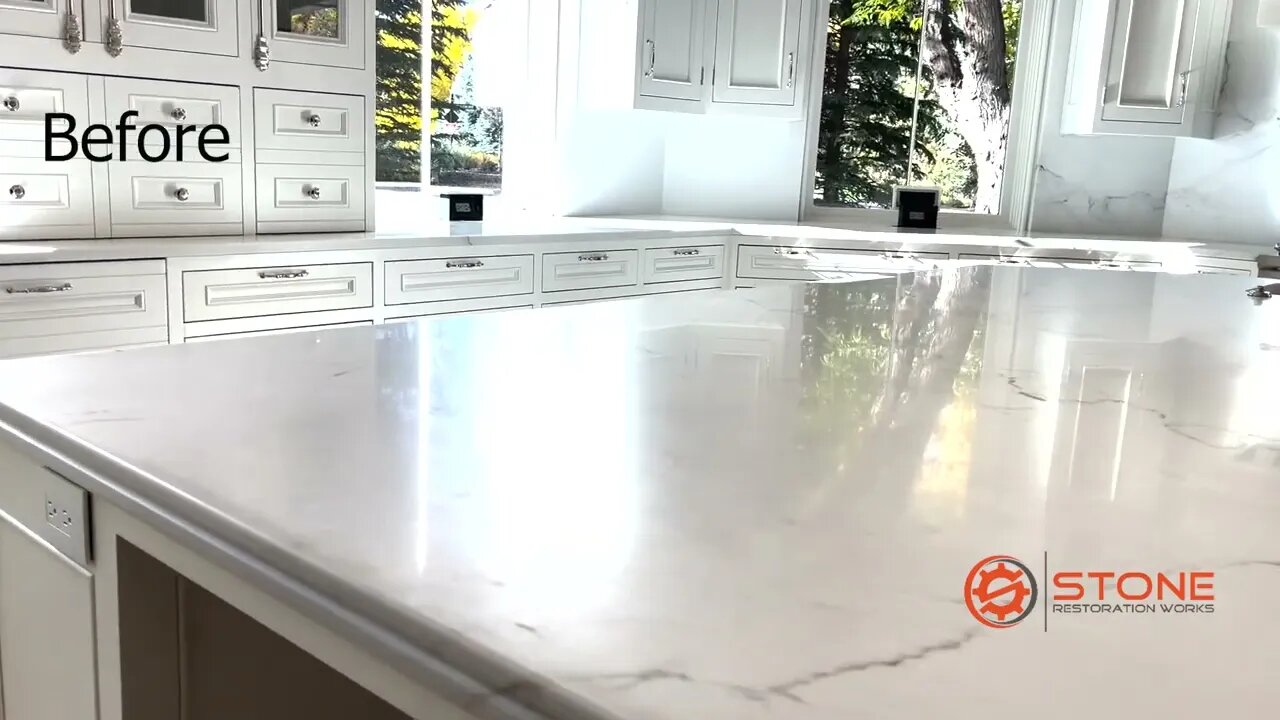 Refinish and Hone Kitchen Marble