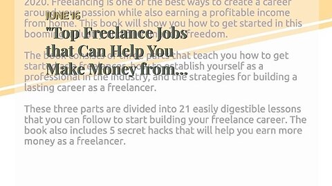 "Top Freelance Jobs that Can Help You Make Money from Home" Things To Know Before You Get This