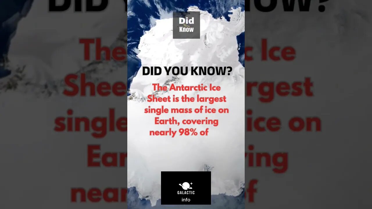 ...Did You Know The LARGEST Single MASS Of ICE On EARTH?