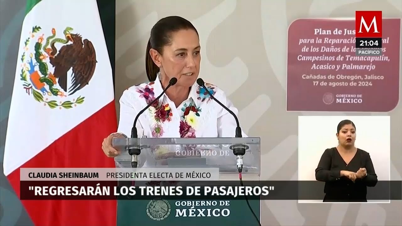 Claudia Sheinbaum anuncia el regreso de trenes de pasajeros a Jalisco en su administración