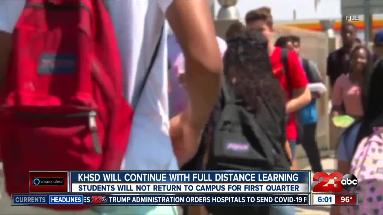 KHSD will continue with full distance learning this fall