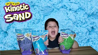 Kids Kinetic Sand Blue, Green, Purple Full Unboxing & Review