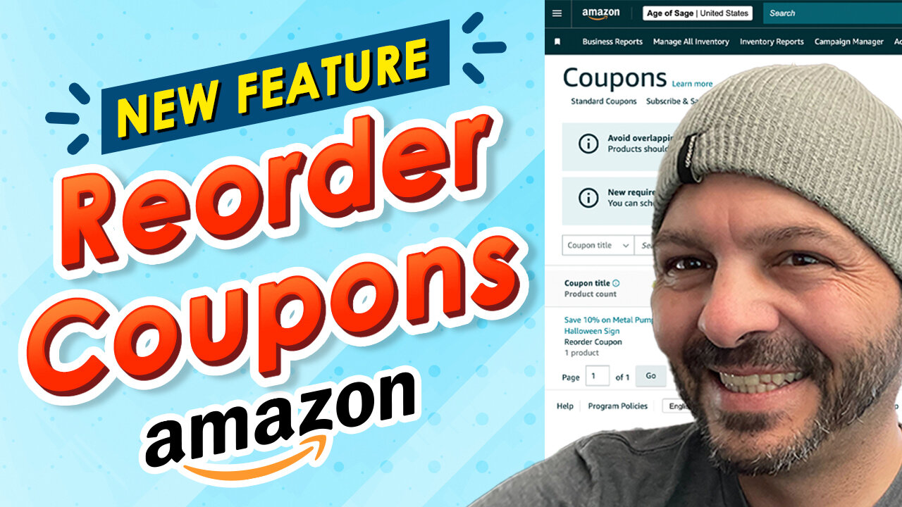 New feature Reorder Coupons Amazon Seller Central