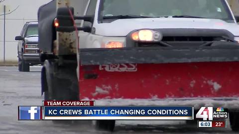 KC crews battle changing conditions