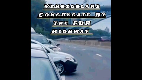 VENEZUELANS CONGREGATE BY FDR HIGHWAY