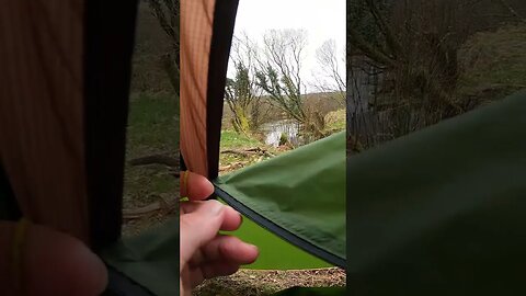 Closing the tent. Reddacleeve farm campsite. Dartmoor. 24th March 2023