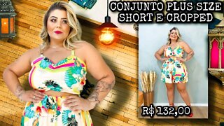 ✔️ PLUS SIZE CONJUNTO SHORT CROPPED MODA MAIOR