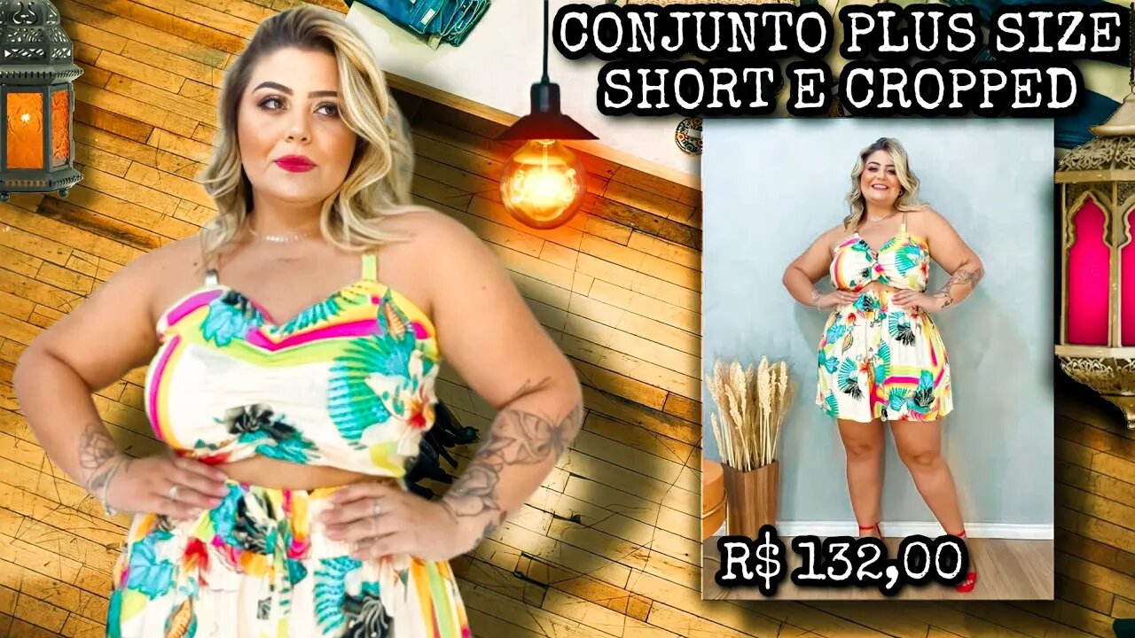 ✔️ PLUS SIZE CONJUNTO SHORT CROPPED MODA MAIOR