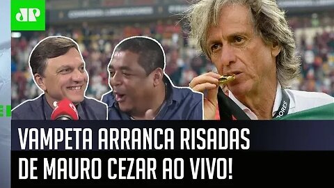 "Ô Mauro Cezar, DESSA VOCÊ NÃO SABE!" Vampeta ARRANCA RISADAS ao falar de Jorge Jesus!