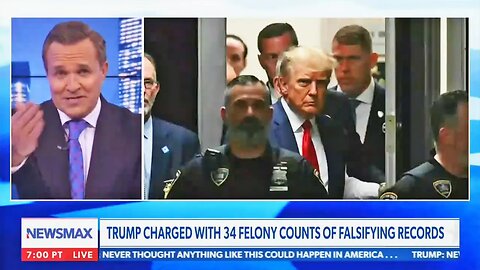Newsmax anchor says Trump looks "presidential" while under arrest